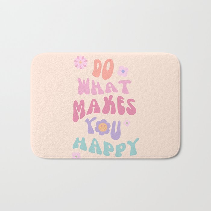 Danish Pastel Retro Inspirational Quote Bath Mat Gallery Image 1