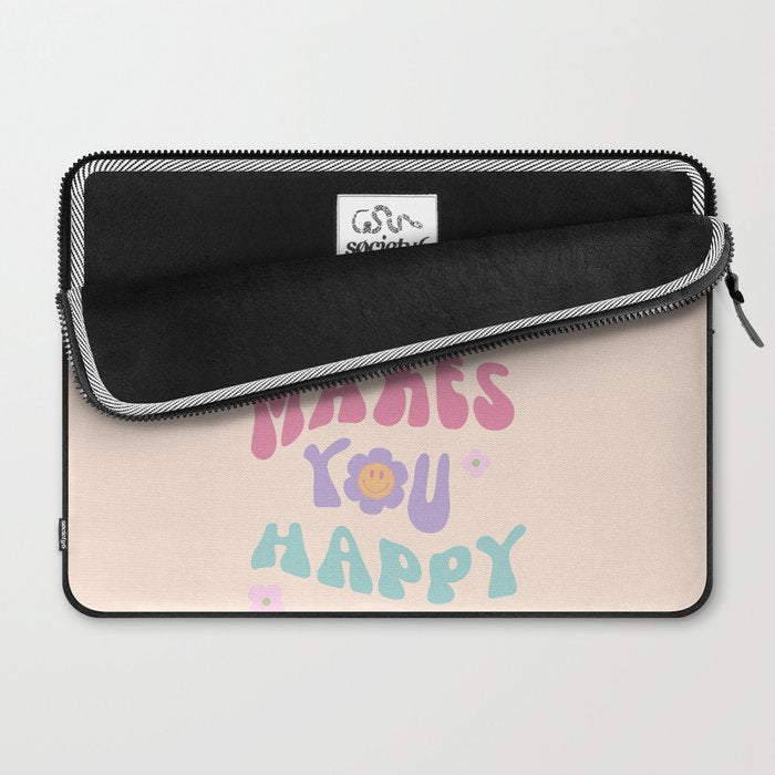 Danish Pastel Retro Inspirational Quote Laptop Sleeve Gallery Image 2