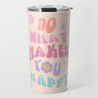 Danish Pastel Retro Inspirational Quote Travel Mug Gallery Image 1