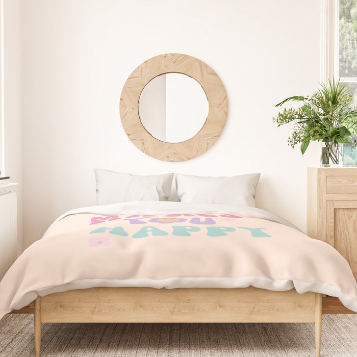 Danish Pastel Retro Inspirational Quote Duvet Cover Gallery Image 3