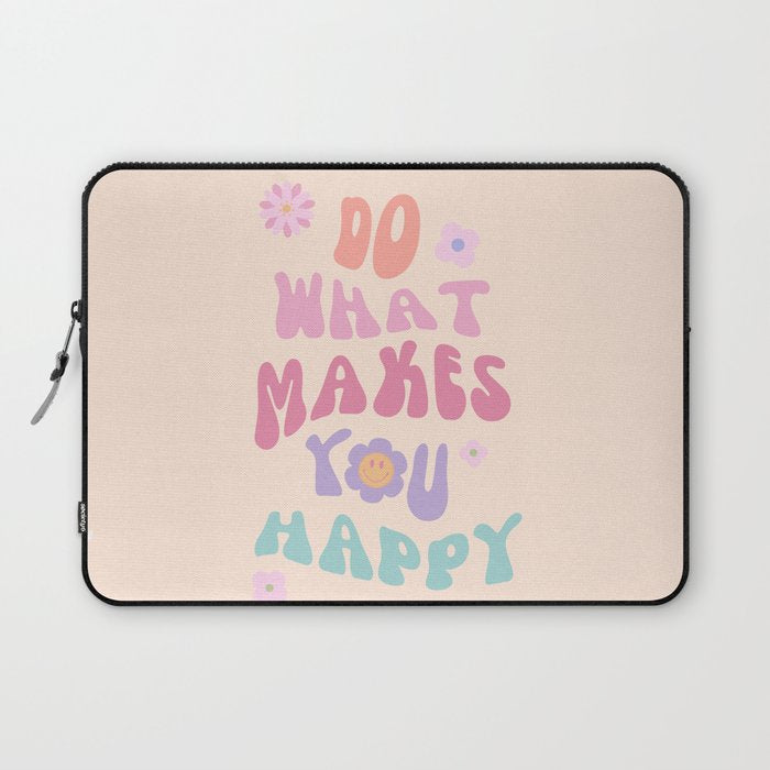 Danish Pastel Retro Inspirational Quote Laptop Sleeve Gallery Image 1