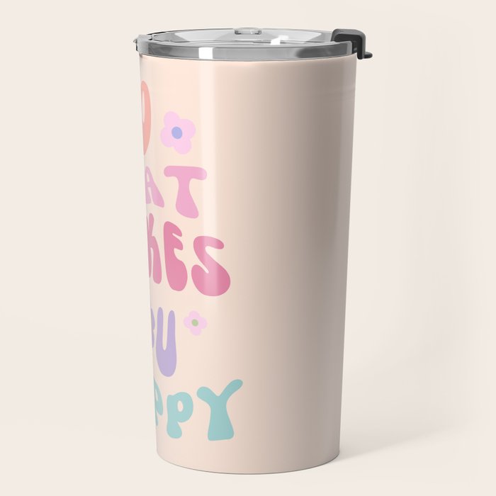Danish Pastel Retro Inspirational Quote Travel Mug Gallery Image 2