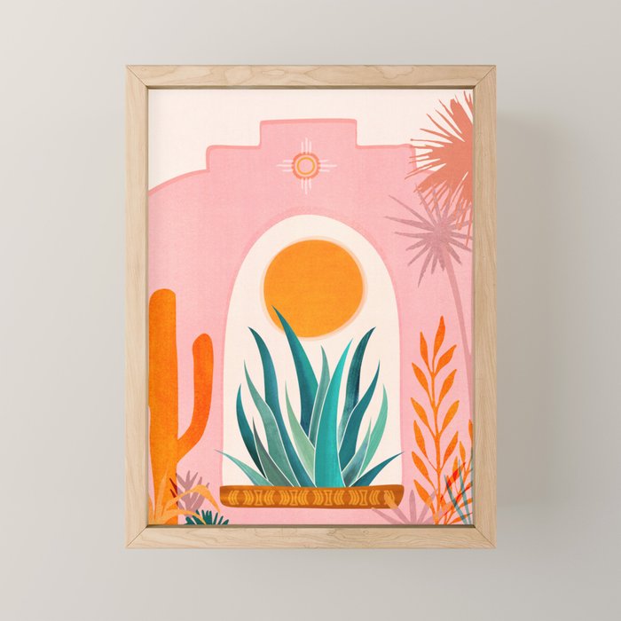 The Day Begins / Desert Garden Landscape Mini Art Print Gallery Image 1