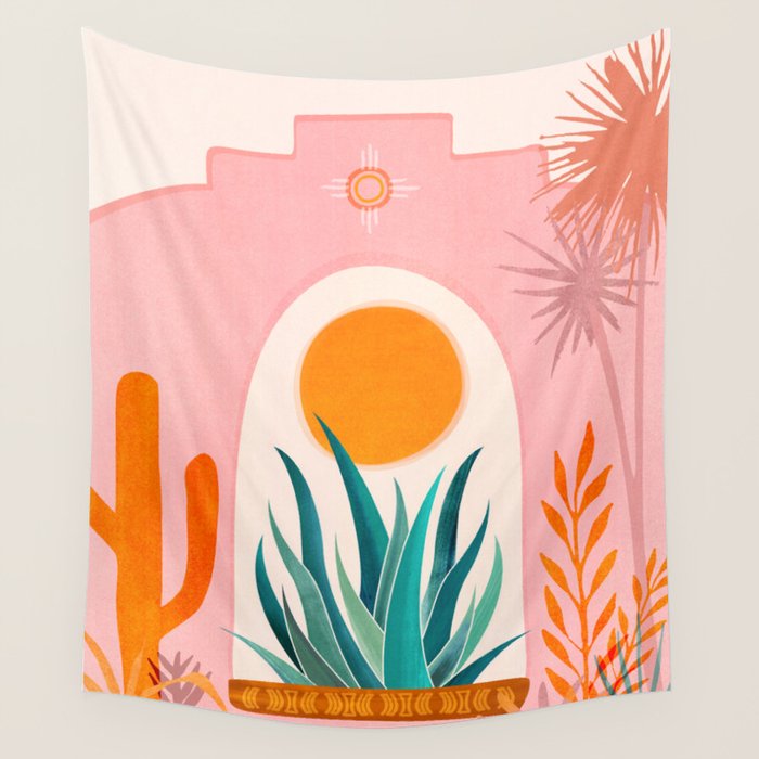 The Day Begins / Desert Garden Landscape Wall Tapestry Gallery Image 4