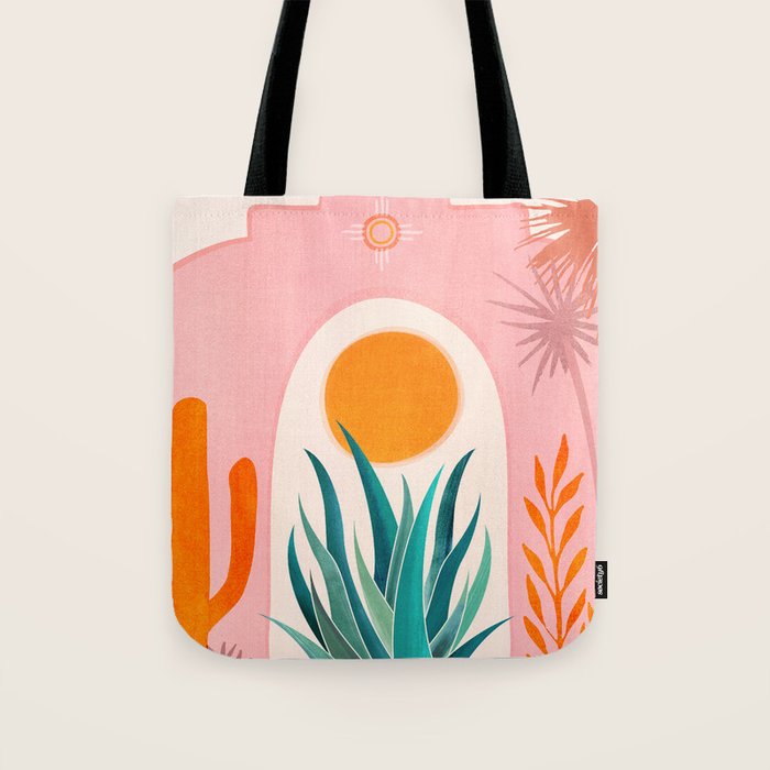 The Day Begins / Desert Garden Landscape Tote Bag Gallery Image 1