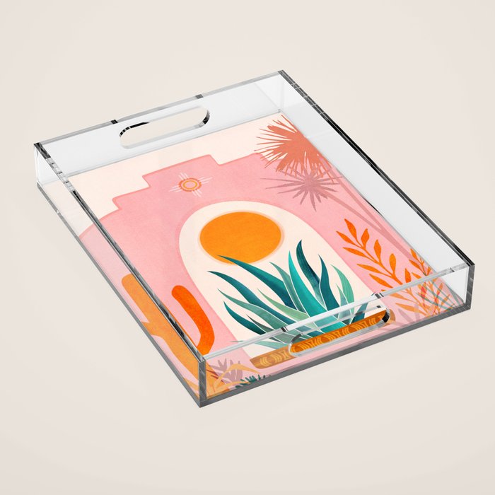 The Day Begins / Desert Garden Landscape Acrylic Tray Gallery Image 1