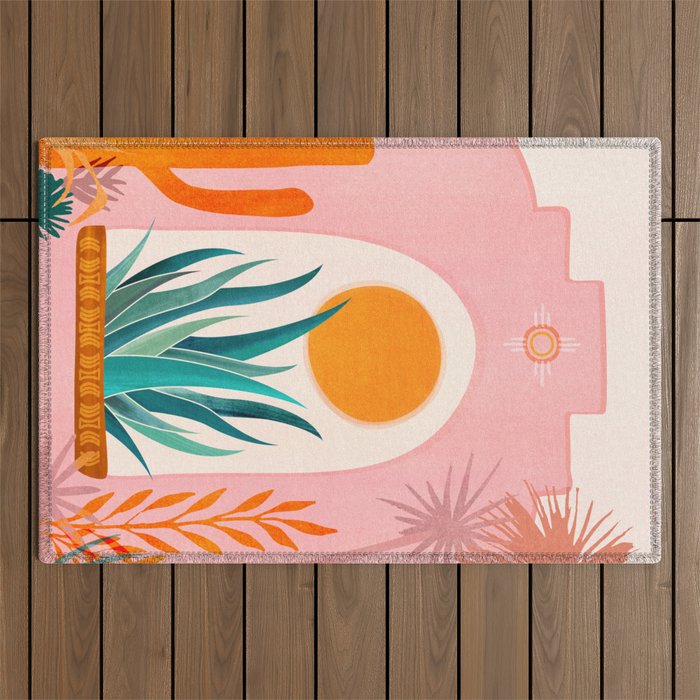 The Day Begins / Desert Garden Landscape Outdoor Rug Gallery Image 1