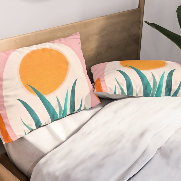The Day Begins / Desert Garden Landscape Pillow Sham Gallery Image 2
