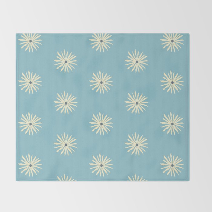 Retro Sun - Blue Sky Throw Blanket Gallery Image 2