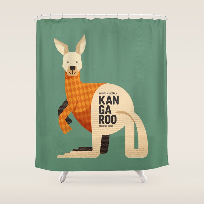 Hello Kangaroo Shower Curtain Gallery Image 1