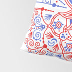 Sacred Lotus Mandala - Red & Blue Palette Pillow Sham Gallery Image 4
