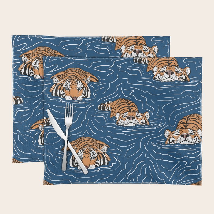 Tigers in the water Placemat Gallery Image 1