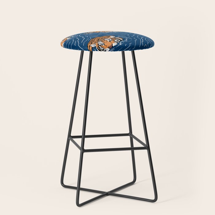 Tigers in the water Stool Gallery Image 1