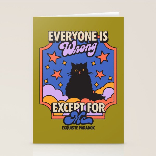 Everyone Is Wrong Except For Me - Cat Illustration Stationery Card Gallery Image 2