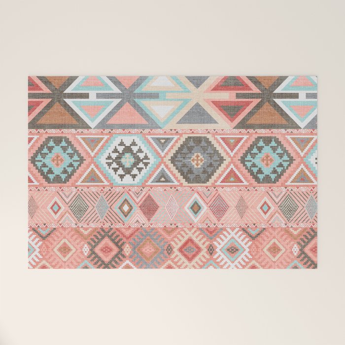 Aztec Artisan in Pink Welcome Mat Gallery Image 1