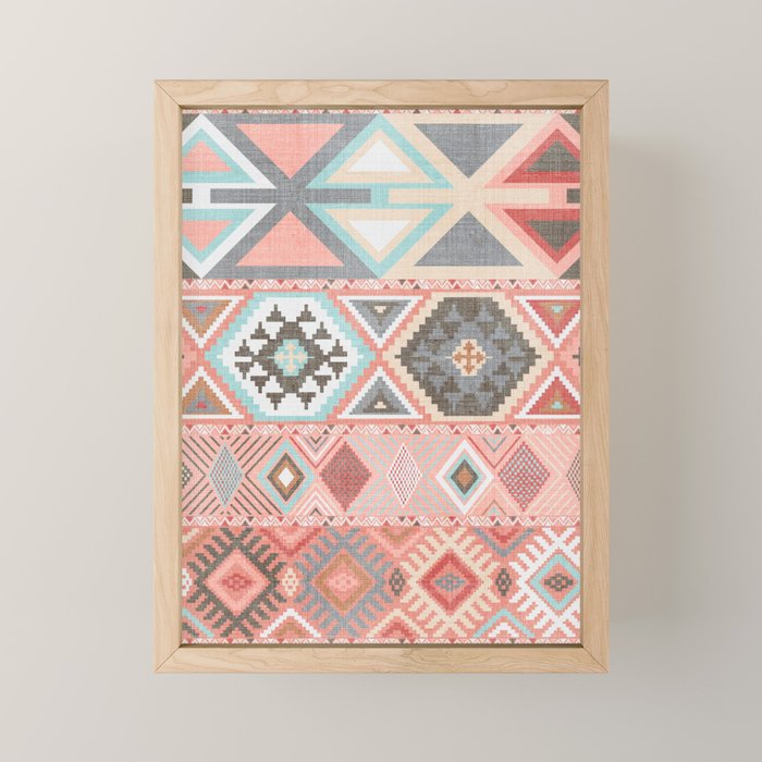 Aztec Artisan in Pink Mini Art Print Gallery Image 1