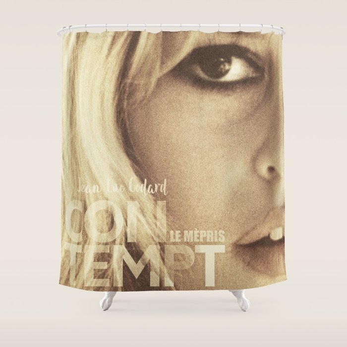Brigitte Bardot, Contempt, movie poster, Le Mepris, Jean-Luc Godard, Fritz Lang, Shower Curtain Gallery Image 1