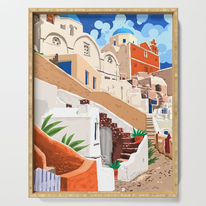 Somewhere Far Far Away | Sicily Italy Greece Architecture | Travel Buildings Beautiful Cityscape Serving Tray Gallery Image 1