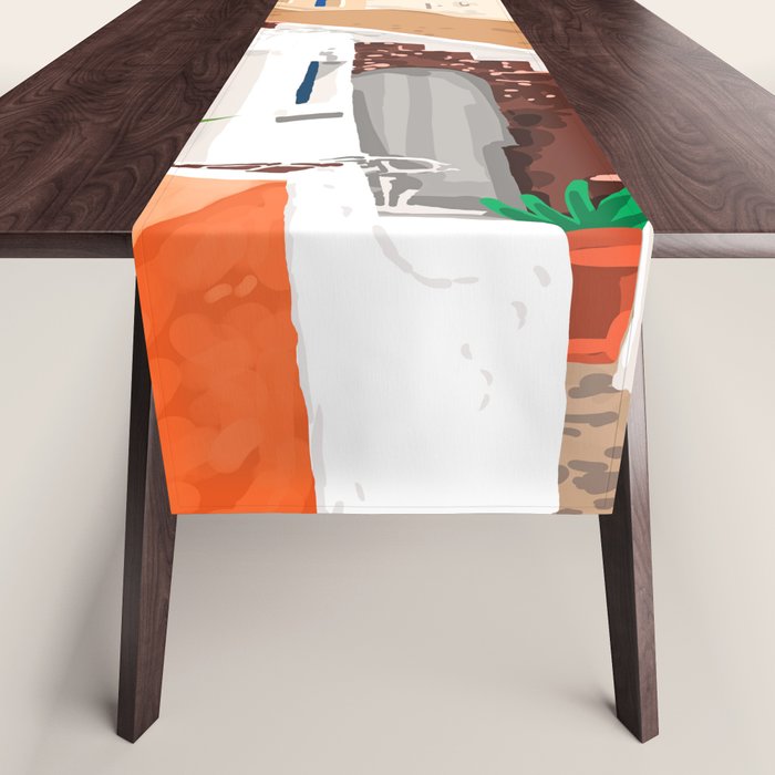 Somewhere Far Far Away | Sicily Italy Greece Architecture | Travel Buildings Beautiful Cityscape Table Runner Gallery Image 1