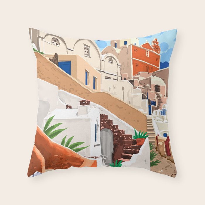 Somewhere Far Far Away | Sicily Italy Greece Architecture | Travel Buildings Beautiful Cityscape Throw Pillow Gallery Image 6