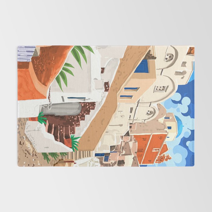 Somewhere Far Far Away | Sicily Italy Greece Architecture | Travel Buildings Beautiful Cityscape Rug Gallery Image 2