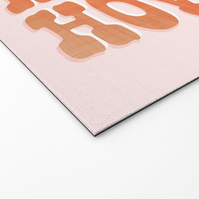 Typographic Howdy Repeat - Pastel Peachy Pink Welcome Mat Gallery Image 2