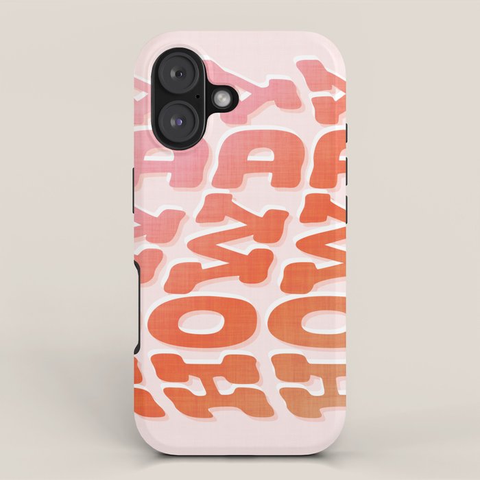 Typographic Howdy Repeat - Pastel Peachy Pink iPhone Case Gallery Image 1