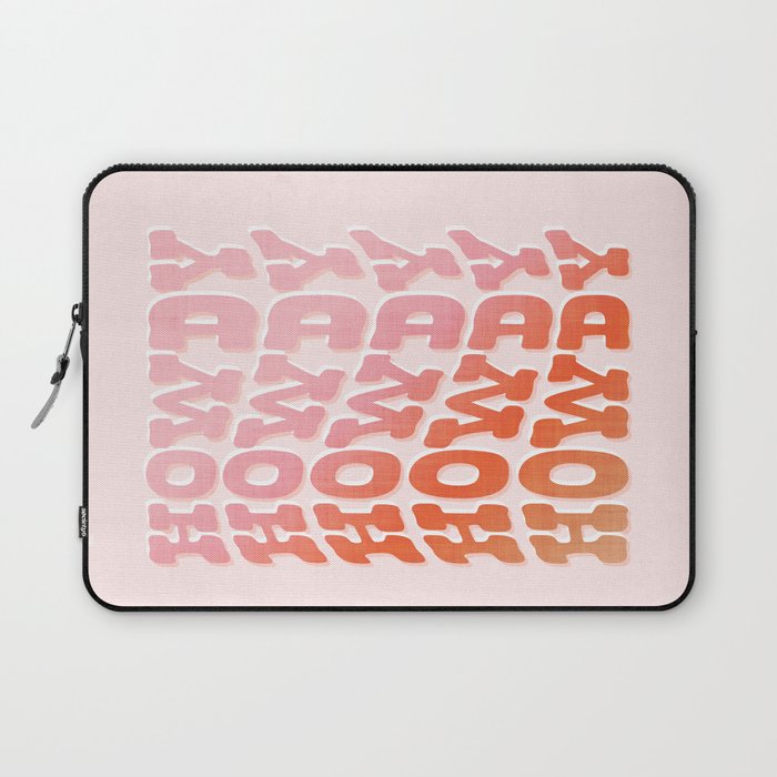 Typographic Howdy Repeat - Pastel Peachy Pink Laptop Sleeve Gallery Image 1