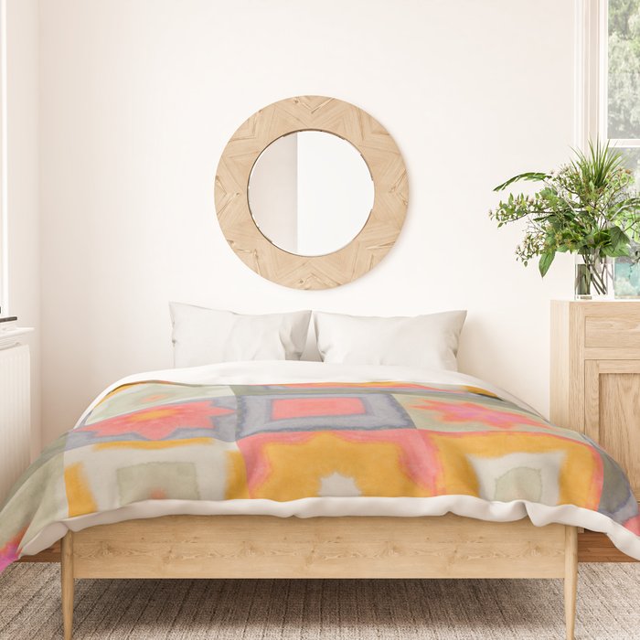 Watercolor Tiles Duvet Cover Gallery Image 3