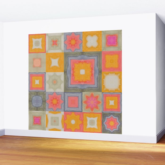 Watercolor Tiles Wall Mural Gallery Image 2