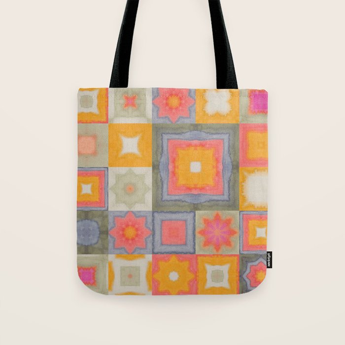 Watercolor Tiles Tote Bag Gallery Image 1