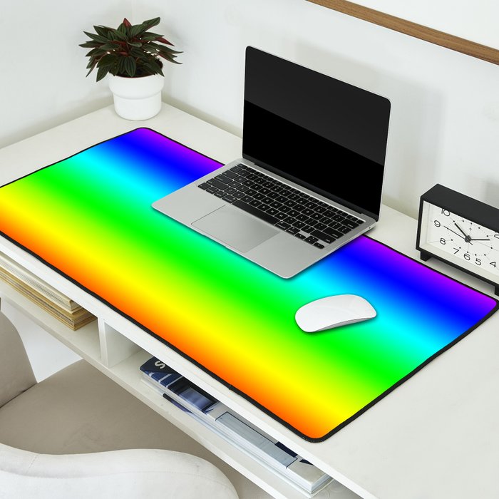 Modern Bright Rainbow Colors Ombre Desk Mat Gallery Image 2