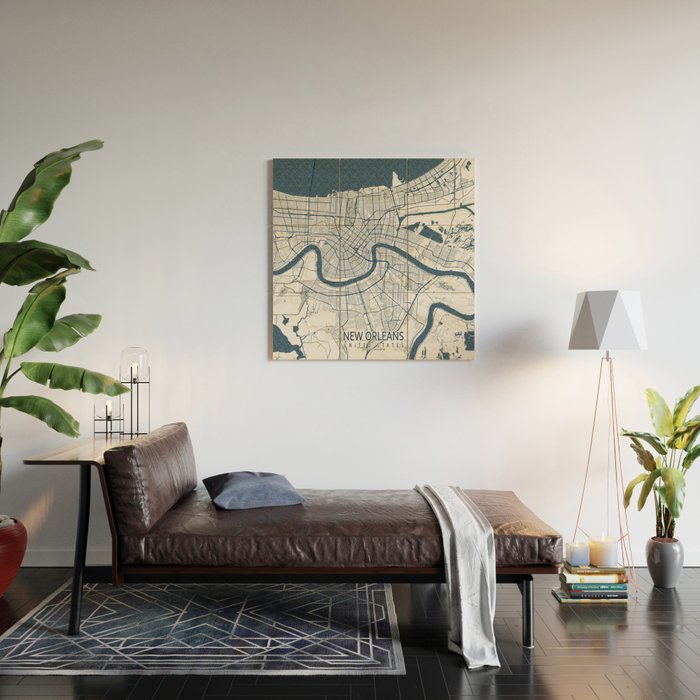 New Orleans City Map of Louisiana, USA - Coastal Wood Wall Art Gallery Image 2