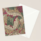 William Morris Acanthus Leaves Madder Thyme Red Green Vintage Pattern Stationery Card Gallery Image 2