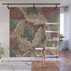 William Morris Acanthus Leaves Madder Thyme Red Green Vintage Pattern Wall Mural Gallery Image 1