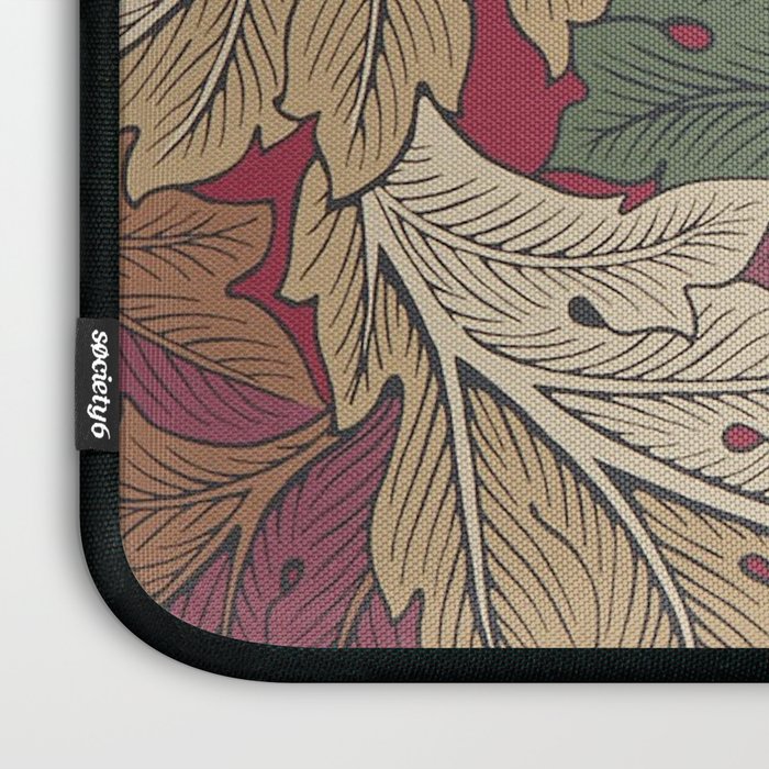William Morris Acanthus Leaves Madder Thyme Red Green Vintage Pattern Laptop Sleeve Gallery Image 3
