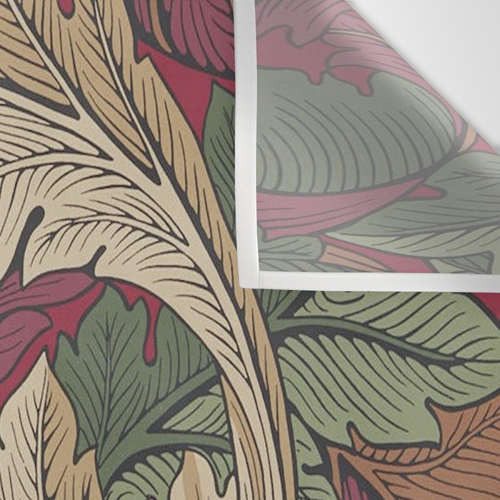 William Morris Acanthus Leaves Madder Thyme Red Green Vintage Pattern Wall Tapestry Gallery Image 3
