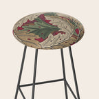William Morris Acanthus Leaves Madder Thyme Red Green Vintage Pattern Stool Gallery Image 2