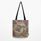 William Morris Acanthus Leaves Madder Thyme Red Green Vintage Pattern Tote Bag Gallery Image 2