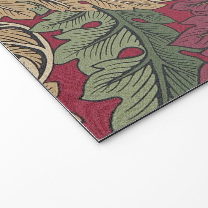 William Morris Acanthus Leaves Madder Thyme Red Green Vintage Pattern Welcome Mat Gallery Image 2