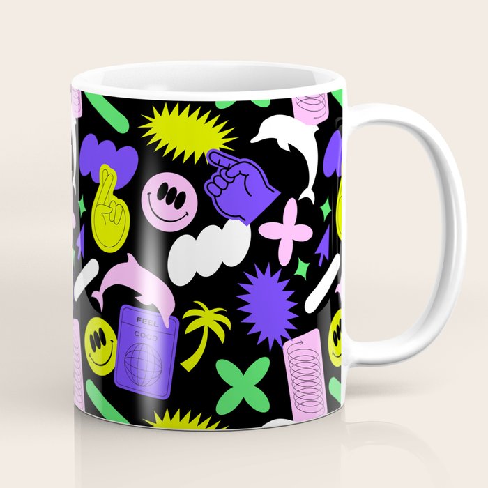 Trendy y2k sticker art pattern Coffee Mug Gallery Image 1
