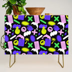 Trendy y2k sticker art pattern Credenza Gallery Image 1