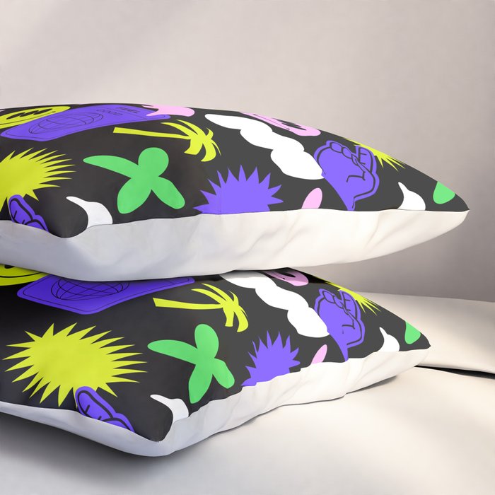 Trendy y2k sticker art pattern Pillow Sham Gallery Image 3