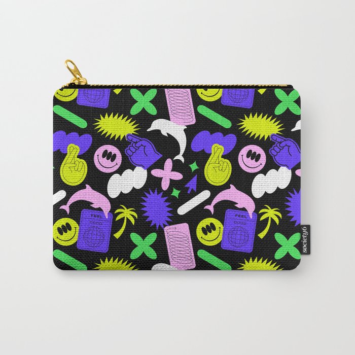 Trendy y2k sticker art pattern Carry All Pouch Gallery Image 1