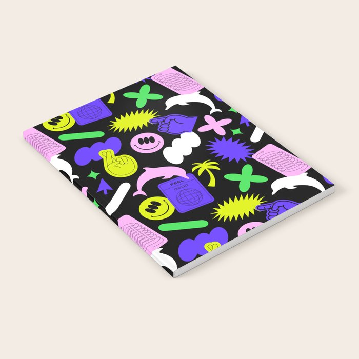 Trendy y2k sticker art pattern Notebook Gallery Image 1