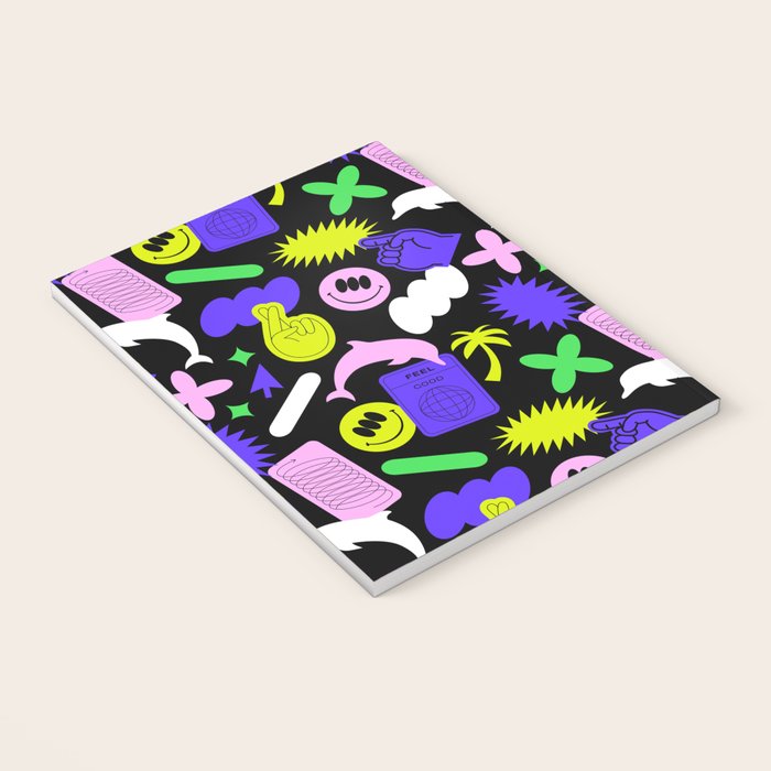 Trendy y2k sticker art pattern Notebook Gallery Image 3