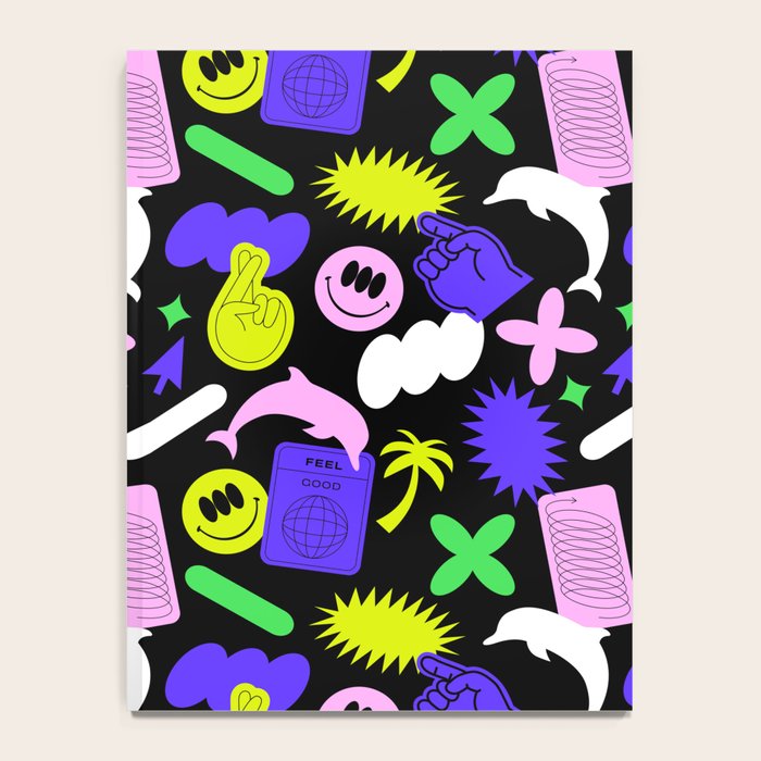 Trendy y2k sticker art pattern Notebook Gallery Image 4