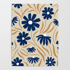 Harper Floral Print, Navy, Mustard and Beige Poster Gallery Image 4