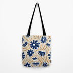 Harper Floral Print, Navy, Mustard and Beige Tote Bag Gallery Image 2