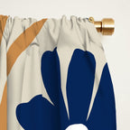 Harper Floral Print, Navy, Mustard and Beige Window Curtain Gallery Image 2